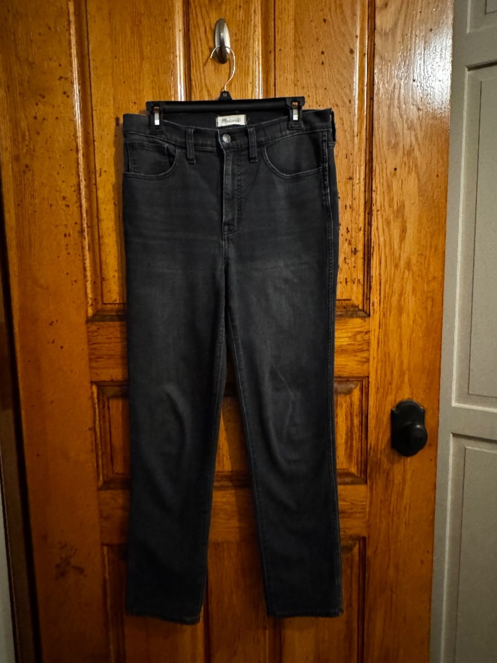 Madewell Roadtripper Stovepipe Jeans 29T Tall Black High Rise Stretch Denim